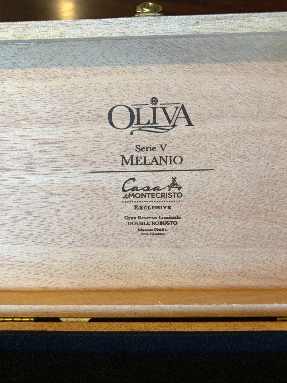 Upcycled Oliva Serie V Melanio Cigar Box Jewelry Organizer Black and Cherry Wood